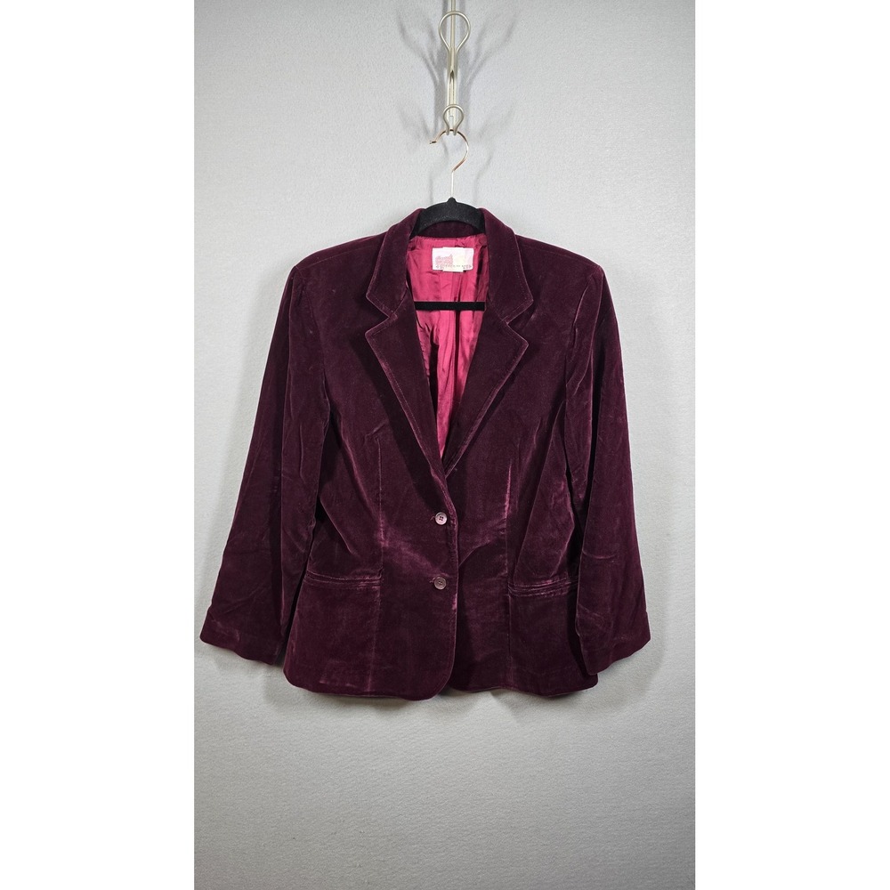 Vintage Sutter Place‎ Blazer Womens 14 Velvet Lined Jacket Classic 90s Tailored